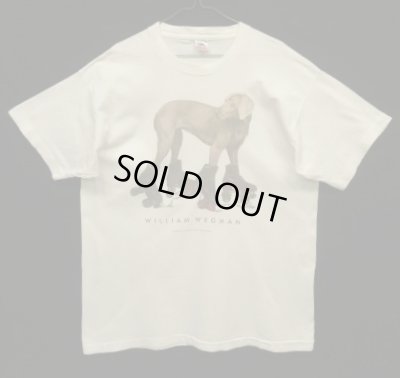 画像1: 90'S WILLIAM WEGMAN "ROLLER ROVER" FOTOFOLIO製 シングルステッチ 半袖 Tシャツ ホワイト USA製 (VINTAGE)