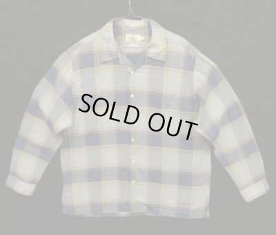 画像1: 00'S RRL 白タグ マドラスチェック 長袖 オープンカラーシャツ (VINTAGE)