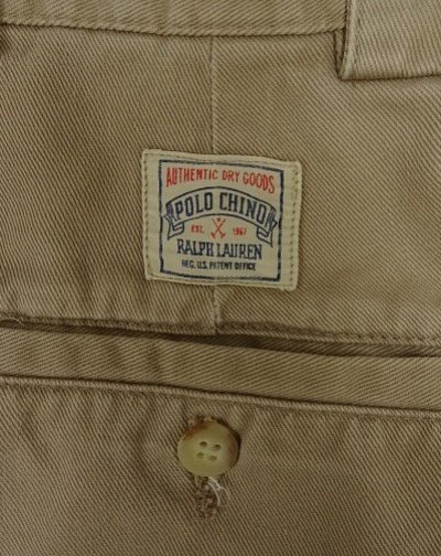 画像4: 90'S RALPH LAUREN "ボックスロゴ" ツープリーツ チノパンツ タン (VINTAGE)