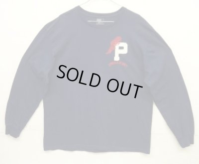画像1: 90'S RALPH LAUREN "P-WINGFOOT" 長袖 Tシャツ ネイビー (VINTAGE)