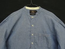 他の写真1: 90'S RRL 初期 三ツ星タグ シャンブレー マチ付き バンドカラーシャツ ブルー (VINTAGE)