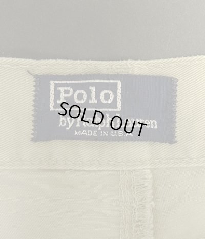 画像2: 90'S RALPH LAUREN "ボックスロゴ" ツープリーツ チノパンツ ベージュ USA製 (VINTAGE)