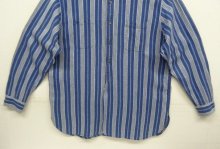 他の写真3: 90'S RRL 初期 三ツ星タグ コットン/リネン マチ付き バンドカラーシャツ インディゴストライプ (VINTAGE)