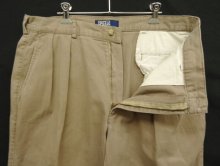 他の写真1: 90'S RALPH LAUREN "ボックスロゴ" ツープリーツ チノパンツ タン (VINTAGE)
