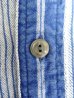 画像3: 90'S RRL 初期 三ツ星タグ コットン/リネン マチ付き バンドカラーシャツ インディゴストライプ (VINTAGE)