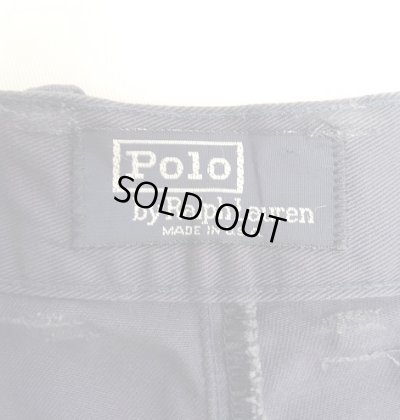 画像2: 90'S RALPH LAUREN アジャスター付き ツープリーツ チノパンツ ネイビー USA製 (VINTAGE)