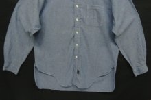 他の写真3: 90'S RRL 初期 三ツ星タグ シャンブレー マチ付き バンドカラーシャツ ブルー (VINTAGE)
