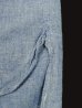 画像3: 90'S RRL 初期 三ツ星タグ シャンブレー マチ付き バンドカラーシャツ ブルー (VINTAGE) (3)