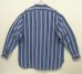 画像5: 90'S RRL 初期 三ツ星タグ コットン/リネン マチ付き バンドカラーシャツ インディゴストライプ (VINTAGE)