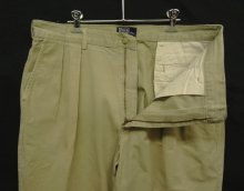 他の写真1: 90'S RALPH LAUREN "ボックスロゴ" ツープリーツ チノパンツ ベージュ USA製 (VINTAGE)