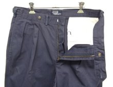 他の写真1: 90'S RALPH LAUREN アジャスター付き ツープリーツ チノパンツ ネイビー USA製 (VINTAGE)