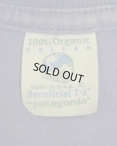 画像3: 90'S PATAGONIA "BENEFICIAL T'S" バックプリント 半袖 Tシャツ フェードブルー USA製 (VINTAGE)