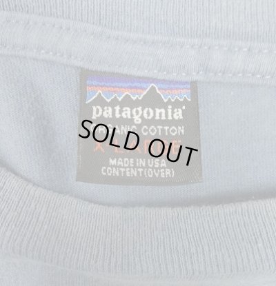 画像2: 90'S PATAGONIA 黒タグ 両面プリント 半袖 Tシャツ フェードブルー USA製 (VINTAGE)