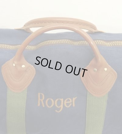 画像3: 80'S LL Bean キャンバス/レザー ダッフルバッグ ネイビー/オリーブ USA製 (VINTAGE)