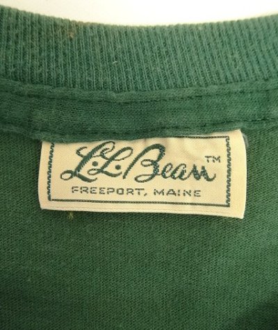 画像2: 70'S LL Bean "筆記体タグ" シングルステッチ 半袖 Tシャツ ダークグリーン (VINTAGE)
