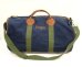 画像1: 80'S LL Bean キャンバス/レザー ダッフルバッグ ネイビー/オリーブ USA製 (VINTAGE) (1)