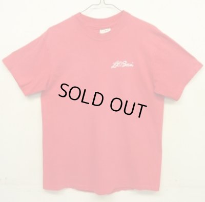 画像1: 80'S LL Bean "筆記体ロゴ" シングルステッチ 半袖 Tシャツ レッド USA製 (VINTAGE)