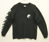 90'S FASHION VICTIM "YIN & YANG" 袖＆両面プリント 長袖 Tシャツ ブラック USA製 (VINTAGE)
