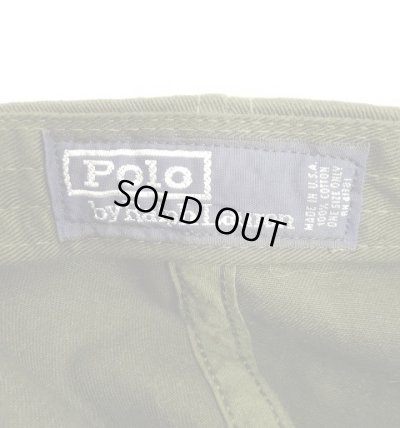 画像6: 90'S RALPH LAUREN ロゴ刺繍 ベースボールキャップ オリーブ USA製 (VINTAGE)