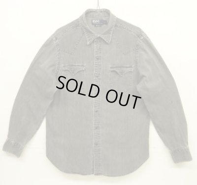 画像1: 90'S RALPH LAUREN "WESTERN" デニム 長袖 ウエスタンシャツ ブラック (VINTAGE)