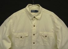 他の写真1: 90'S RALPH LAUREN シルク/コットン 長袖 シャツ オフホワイト (VINTAGE)