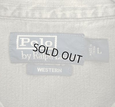 画像2: 90'S RALPH LAUREN "WESTERN" デニム 長袖 ウエスタンシャツ ブラック (VINTAGE)