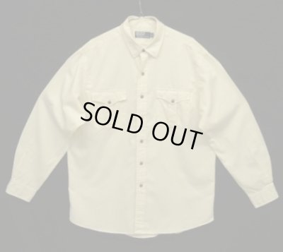 画像1: 90'S RALPH LAUREN シルク/コットン 長袖 シャツ オフホワイト (VINTAGE)