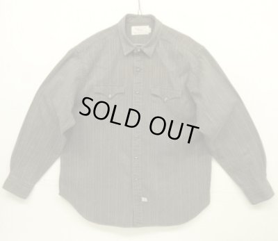 画像1: 80'S RALPH LAUREN "白タグ" ブラックシャンブレー ウエスタンシャツ ストライプ (VINTAGE)