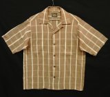70'S SEARS コットン/ポリ 半袖 オープンカラーシャツ チェック柄 (VINTAGE)