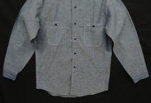 他の写真3: 60'S SEARS コットン100% 猫目ボタン シャンブレー 長袖 ワークシャツ ブルー USA製 (DEADSTOCK)