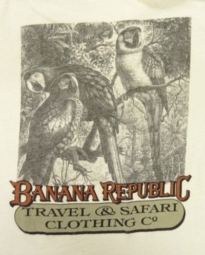 画像5: 80'S BANANA REPUBLIC バックプリント シングルステッチ ポケット付き 半袖 Tシャツ USA製 (VINTAGE)