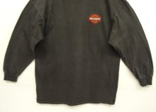 他の写真3: 90'S HARLEY DAVIDSON 両面ロゴ刺繍 モックネック 長袖 Tシャツ ブラック (VINTAGE)