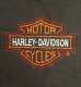 画像5: 90'S HARLEY DAVIDSON 両面ロゴ刺繍 モックネック 長袖 Tシャツ ブラック (VINTAGE) (5)