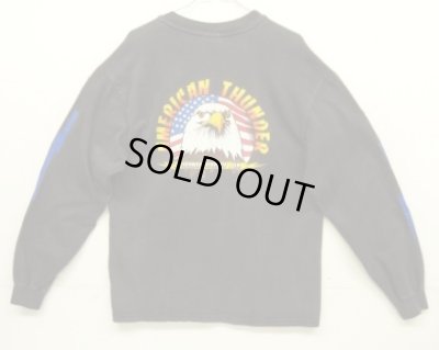 画像6: 90'S AMERICAN THUNDER 両袖＆両面プリント 長袖 Tシャツ ブラック (VINTAGE)