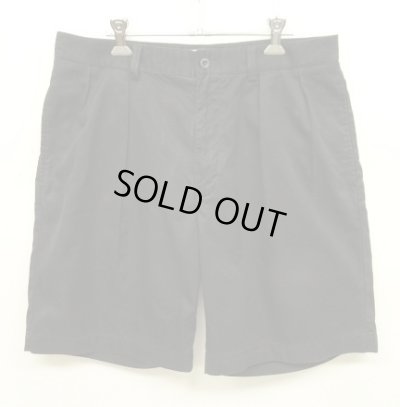 画像1: 90'S RALPH LAUREN "TYLER SHORT" ツープリーツ チノショーツ ブラック (VINTAGE)