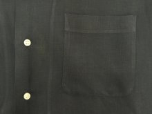他の写真2: 90'S RALPH LAUREN シルク/リネン 裾ロゴ 半袖 オープンカラーシャツ ブラック (VINTAGE)