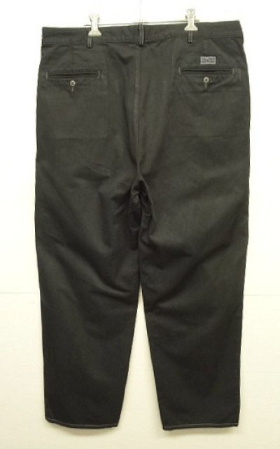 画像3: 90'S RALPH LAUREN "HAMMOND PANT" ツープリーツ チノパンツ 後染めブラック (VINTAGE)
