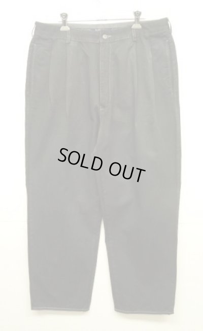 画像1: 90'S RALPH LAUREN "HAMMOND PANT" ツープリーツ チノパンツ 後染めブラック (VINTAGE)
