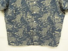 他の写真3: 90'S RALPH LAUREN リネン/コットン 半袖 オープンカラーシャツ インディゴ/鯉柄 (VINTAGE)