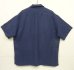 画像4: 90'S RALPH LAUREN シルク/リネン 裾ロゴ 半袖 オープンカラーシャツ ネイビー (VINTAGE) (4)