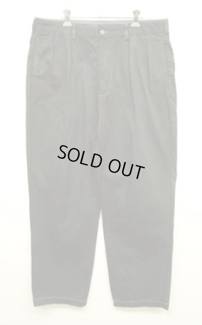 画像1: 90'S RALPH LAUREN "ANDREW PANT" ツープリーツ チノパンツ 後染めブラック (VINTAGE)