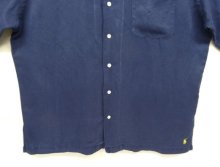 他の写真3: 90'S RALPH LAUREN シルク/リネン 裾ロゴ 半袖 オープンカラーシャツ ネイビー (VINTAGE)