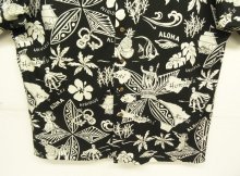 他の写真3: 90'S RALPH LAUREN "CLASSIC FIT" ビスコース 半袖 オープンカラーシャツ ブラックベース/ホワイト柄 (VINTAGE)