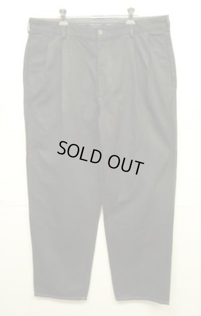 画像1: 90'S RALPH LAUREN "HAMMOND PANT" ツープリーツ チノパンツ 後染めブラック (VINTAGE)