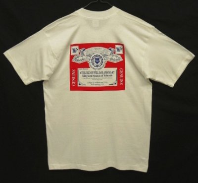 画像1: 90'S COLLEGE OF WILLIAM & MARY シングルステッチ 両面プリント 半袖 Tシャツ ホワイト USA製 (DEADSTOCK)