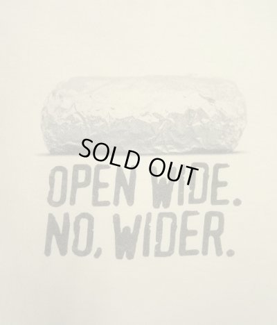 画像2: CHIPOTLE "OPEN WIDE.NO,WIDER" 両面プリント 半袖Tシャツ ホワイト (USED)