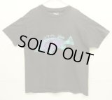 80'S FISH PRINT シングルステッチ 半袖 Tシャツ フェードブラック USA製 (VINTAGE)
