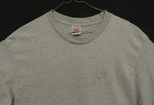 他の写真1: 90'S NIKE "銀タグ" シングルステッチ 同色ロゴ刺繍 半袖 Tシャツ ヘザーグレー USA製 (VINTAGE)