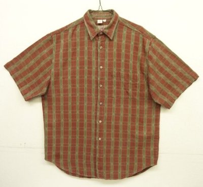 画像1: 90'S THE TERRITORY AHEAD コットン 半袖シャツ チェック柄 (VINTAGE)