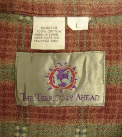 画像2: 90'S THE TERRITORY AHEAD コットン 半袖シャツ チェック柄 (VINTAGE)